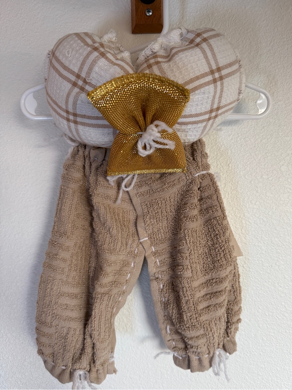 Vintage Handmade Kitchen Britches Dish Towel Bra Gag Gift